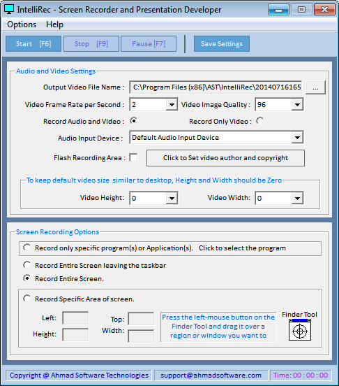 Screenshot for Free Screen Recorder Software-IntelliRec 1.3
