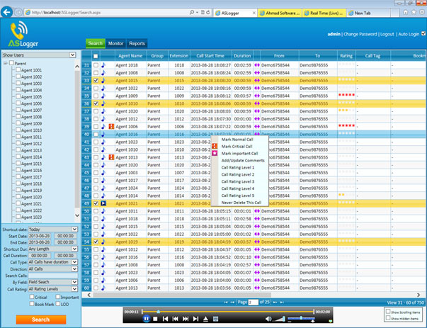 Best Call Recorder and Voice Logger for analog digital PBX and VoIP lines. quick Screen Shot