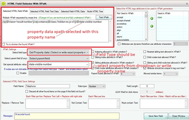 Anysite Scraper Select Field Type