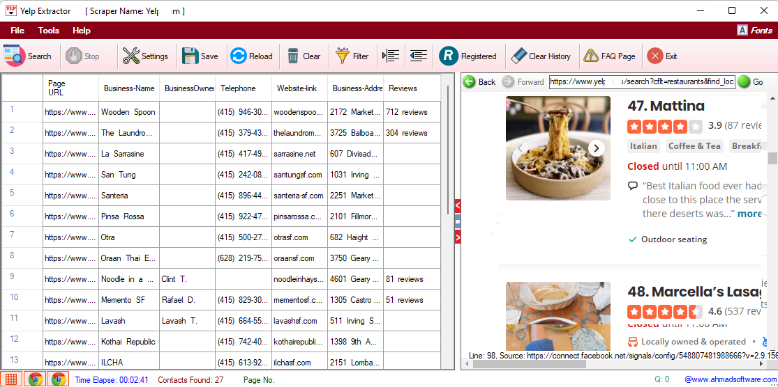 Yelp Extractor Search Scraper Screenshot